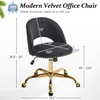 image:imageVINGLI Modern Teddy Fluffy Small Office ChairCute Desk Chair with WheelsGold BaseStuds Comfy Armless Swivel Vanity Task Chair for WomenGirlKids Nail Tech Chair for BedroomSmall SpaceWhiteBlack