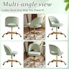 image:imageVINGLI Modern Teddy Fluffy Small Office ChairCute Desk Chair with WheelsGold BaseStuds Comfy Armless Swivel Vanity Task Chair for WomenGirlKids Nail Tech Chair for BedroomSmall SpaceWhiteMint Green