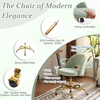 image:imageVINGLI Modern Teddy Fluffy Small Office ChairCute Desk Chair with WheelsGold BaseStuds Comfy Armless Swivel Vanity Task Chair for WomenGirlKids Nail Tech Chair for BedroomSmall SpaceWhiteMint Green