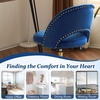 image:imageVINGLI Modern Teddy Fluffy Small Office ChairCute Desk Chair with WheelsGold BaseStuds Comfy Armless Swivel Vanity Task Chair for WomenGirlKids Nail Tech Chair for BedroomSmall SpaceWhiteNavy Blue