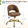 image:imageVINGLI Modern Teddy Fluffy Small Office ChairCute Desk Chair with WheelsGold BaseStuds Comfy Armless Swivel Vanity Task Chair for WomenGirlKids Nail Tech Chair for BedroomSmall SpaceWhiteRustic