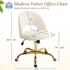image:imageVINGLI Modern Teddy Fluffy Small Office ChairCute Desk Chair with WheelsGold BaseStuds Comfy Armless Swivel Vanity Task Chair for WomenGirlKids Nail Tech Chair for BedroomSmall SpaceWhiteWhite