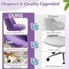 image:imageVINGLI Modern Teddy Fluffy Small Office ChairCute Desk Chair with WheelsGold BaseStuds Comfy Armless Swivel Vanity Task Chair for WomenGirlKids Nail Tech Chair for BedroomSmall SpaceWhiteViolet Purple