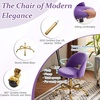 image:imageVINGLI Modern Teddy Fluffy Small Office ChairCute Desk Chair with WheelsGold BaseStuds Comfy Armless Swivel Vanity Task Chair for WomenGirlKids Nail Tech Chair for BedroomSmall SpaceWhiteViolet Purple