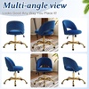 image:imageVINGLI Modern Teddy Fluffy Small Office ChairCute Desk Chair with WheelsGold BaseStuds Comfy Armless Swivel Vanity Task Chair for WomenGirlKids Nail Tech Chair for BedroomSmall SpaceWhiteNavy Blue