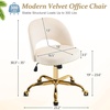 image:imageVINGLI Modern Teddy Fluffy Small Office ChairCute Desk Chair with WheelsGold BaseStuds Comfy Armless Swivel Vanity Task Chair for WomenGirlKids Nail Tech Chair for BedroomSmall SpaceWhiteBeige