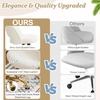 image:imageVINGLI Modern Teddy Fluffy Small Office ChairCute Desk Chair with WheelsGold BaseStuds Comfy Armless Swivel Vanity Task Chair for WomenGirlKids Nail Tech Chair for BedroomSmall SpaceWhiteWhite