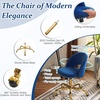image:imageVINGLI Modern Teddy Fluffy Small Office ChairCute Desk Chair with WheelsGold BaseStuds Comfy Armless Swivel Vanity Task Chair for WomenGirlKids Nail Tech Chair for BedroomSmall SpaceWhiteNavy Blue
