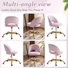 image:imageVINGLI Modern Teddy Fluffy Small Office ChairCute Desk Chair with WheelsGold BaseStuds Comfy Armless Swivel Vanity Task Chair for WomenGirlKids Nail Tech Chair for BedroomSmall SpaceWhiteLight Purple