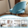 image:imageVINGLI Modern Teddy Fluffy Small Office ChairCute Desk Chair with WheelsGold BaseStuds Comfy Armless Swivel Vanity Task Chair for WomenGirlKids Nail Tech Chair for BedroomSmall SpaceWhiteCruising Blue