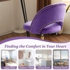 image:imageVINGLI Modern Teddy Fluffy Small Office ChairCute Desk Chair with WheelsGold BaseStuds Comfy Armless Swivel Vanity Task Chair for WomenGirlKids Nail Tech Chair for BedroomSmall SpaceWhiteViolet Purple