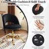image:imageVINGLI Modern Teddy Fluffy Small Office ChairCute Desk Chair with WheelsGold BaseStuds Comfy Armless Swivel Vanity Task Chair for WomenGirlKids Nail Tech Chair for BedroomSmall SpaceWhiteBlack