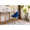 image:imageVINGLI Modern Teddy Fluffy Small Office ChairCute Desk Chair with WheelsGold BaseStuds Comfy Armless Swivel Vanity Task Chair for WomenGirlKids Nail Tech Chair for BedroomSmall SpaceWhiteNavy Blue