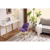 image:imageVINGLI Modern Teddy Fluffy Small Office ChairCute Desk Chair with WheelsGold BaseStuds Comfy Armless Swivel Vanity Task Chair for WomenGirlKids Nail Tech Chair for BedroomSmall SpaceWhiteViolet Purple