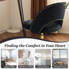image:imageVINGLI Modern Teddy Fluffy Small Office ChairCute Desk Chair with WheelsGold BaseStuds Comfy Armless Swivel Vanity Task Chair for WomenGirlKids Nail Tech Chair for BedroomSmall SpaceWhiteBlack