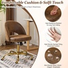 image:imageVINGLI Modern Teddy Fluffy Small Office ChairCute Desk Chair with WheelsGold BaseStuds Comfy Armless Swivel Vanity Task Chair for WomenGirlKids Nail Tech Chair for BedroomSmall SpaceWhiteRustic