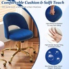image:imageVINGLI Modern Teddy Fluffy Small Office ChairCute Desk Chair with WheelsGold BaseStuds Comfy Armless Swivel Vanity Task Chair for WomenGirlKids Nail Tech Chair for BedroomSmall SpaceWhiteNavy Blue