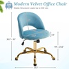 image:imageVINGLI Modern Teddy Fluffy Small Office ChairCute Desk Chair with WheelsGold BaseStuds Comfy Armless Swivel Vanity Task Chair for WomenGirlKids Nail Tech Chair for BedroomSmall SpaceWhiteCruising Blue