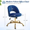 image:imageVINGLI Modern Teddy Fluffy Small Office ChairCute Desk Chair with WheelsGold BaseStuds Comfy Armless Swivel Vanity Task Chair for WomenGirlKids Nail Tech Chair for BedroomSmall SpaceWhiteNavy Blue