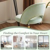 image:imageVINGLI Modern Teddy Fluffy Small Office ChairCute Desk Chair with WheelsGold BaseStuds Comfy Armless Swivel Vanity Task Chair for WomenGirlKids Nail Tech Chair for BedroomSmall SpaceWhiteMint Green