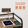 image:imageVINGLI Multifunctional Printer Stand with Trolley Paper Shredder Stand Rack with Wheels Lateral Office Storage Cabinets with Socket and USB Charging Port Open Shelves for Home Office