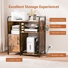 image:imageVINGLI Multifunctional Printer Stand with Trolley Paper Shredder Stand Rack with Wheels Lateral Office Storage Cabinets with Socket and USB Charging Port Open Shelves for Home Office