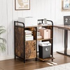 image:imageVINGLI Multifunctional Printer Stand with Trolley Paper Shredder Stand Rack with Wheels Lateral Office Storage Cabinets with Socket and USB Charging Port Open Shelves for Home Office