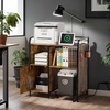 image:imageVINGLI Multifunctional Printer Stand with Trolley Paper Shredder Stand Rack with Wheels Lateral Office Storage Cabinets with Socket and USB Charging Port Open Shelves for Home Office