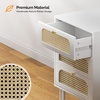 image:imageVINGLI Night Stand Set of 2 Rattan Nightstands with Charging Station 1772 W Boho Wood Nightstand for Bedroom Bed Side Table with Charging Station Wooden Night Stands Oak Real Rattan End TableWhite