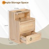 image:imageVINGLI Night Stand Set of 2 Rattan Nightstands with Charging Station 1772 W Boho Wood Nightstand for Bedroom Bed Side Table with Charging Station Wooden Night Stands Oak Real Rattan End TableOak
