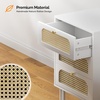 image:imageVINGLI Night Stand Set of 2 Rattan Nightstands with Charging Station 1772 W Boho Wood Nightstand for Bedroom Bed Side Table with Charging Station Wooden Night Stands Oak Real Rattan End TableWhite
