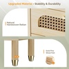 image:imageVINGLI Night Stand Set of 2 Rattan Nightstands with Charging Station 1772 W Boho Wood Nightstand for Bedroom Bed Side Table with Charging Station Wooden Night Stands Oak Real Rattan End TableWhite