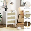 image:imageVINGLI Night Stand Set of 2 Rattan Nightstands with Charging Station 1772 W Boho Wood Nightstand for Bedroom Bed Side Table with Charging Station Wooden Night Stands Oak Real Rattan End TableWhite