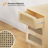 image:imageVINGLI Night Stand Set of 2 Rattan Nightstands with Charging Station 1772 W Boho Wood Nightstand for Bedroom Bed Side Table with Charging Station Wooden Night Stands Oak Real Rattan End TableOak