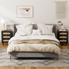image:imageVINGLI Night Stand Set of 2 Rattan Nightstands with Charging Station 1772 W Boho Wood Nightstand for Bedroom Bed Side Table with Charging Station Wooden Night Stands Oak Real Rattan End TableBlack
