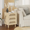 image:imageVINGLI Night Stand Set of 2 Rattan Nightstands with Charging Station 1772 W Boho Wood Nightstand for Bedroom Bed Side Table with Charging Station Wooden Night Stands Oak Real Rattan End TableWhite
