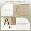 image:imageVINGLI Night Stand Set of 2 Rattan Nightstands with Charging Station 1772 W Boho Wood Nightstand for Bedroom Bed Side Table with Charging Station Wooden Night Stands Oak Real Rattan End TableOak