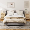 image:imageVINGLI Night Stand Set of 2 Rattan Nightstands with Charging Station 1772 W Boho Wood Nightstand for Bedroom Bed Side Table with Charging Station Wooden Night Stands Oak Real Rattan End TableWhite