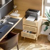 image:imageVINGLI Night Stand Set of 2 Rattan Nightstands with Charging Station 1772 W Boho Wood Nightstand for Bedroom Bed Side Table with Charging Station Wooden Night Stands Oak Real Rattan End TableOak