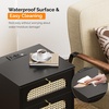 image:imageVINGLI Night Stand Set of 2 Rattan Nightstands with Charging Station 1772 W Boho Wood Nightstand for Bedroom Bed Side Table with Charging Station Wooden Night Stands Oak Real Rattan End TableBlack