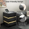 image:imageVINGLI Nightstand Set of 2 Led Nightstand with Charging Station 3 Drawer Nightstand Smart Nightstand Wood Nightstand Acrylic Nightstand Bedroom Modern Nightstand Black Night StandBlack