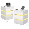 image:imageVINGLI Nightstand Set of 2 Led Nightstand with Charging Station 3 Drawer Nightstand Smart Nightstand Wood Nightstand Acrylic Nightstand Bedroom Modern Nightstand Black Night StandWhite