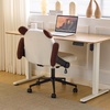 image:imageVINGLI Panda Cute Vanity Chair with Flipup Armrests Adjustable Height Swivel Home Office Desk Chair with Wheels Ergonomic Wide Teddy Fleece Fabric Office Chairfor Bedroom Makeup Teens GrayBrown