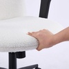 image:imageVINGLI Panda Cute Vanity Chair with Flipup Armrests Adjustable Height Swivel Home Office Desk Chair with Wheels Ergonomic Wide Teddy Fleece Fabric Office Chairfor Bedroom Makeup Teens GrayBlack