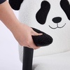 image:imageVINGLI Panda Cute Vanity Chair with Flipup Armrests Adjustable Height Swivel Home Office Desk Chair with Wheels Ergonomic Wide Teddy Fleece Fabric Office Chairfor Bedroom Makeup Teens GrayBlack