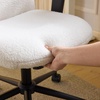 image:imageVINGLI Panda Cute Vanity Chair with Flipup Armrests Adjustable Height Swivel Home Office Desk Chair with Wheels Ergonomic Wide Teddy Fleece Fabric Office Chairfor Bedroom Makeup Teens GrayGrey