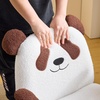 image:imageVINGLI Panda Cute Vanity Chair with Flipup Armrests Adjustable Height Swivel Home Office Desk Chair with Wheels Ergonomic Wide Teddy Fleece Fabric Office Chairfor Bedroom Makeup Teens GrayBrown