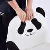 image:imageVINGLI Panda Cute Vanity Chair with Flipup Armrests Adjustable Height Swivel Home Office Desk Chair with Wheels Ergonomic Wide Teddy Fleece Fabric Office Chairfor Bedroom Makeup Teens GrayBlack