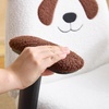 image:imageVINGLI Panda Cute Vanity Chair with Flipup Armrests Adjustable Height Swivel Home Office Desk Chair with Wheels Ergonomic Wide Teddy Fleece Fabric Office Chairfor Bedroom Makeup Teens GrayBrown