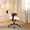 image:imageVINGLI Panda Cute Vanity Chair with Flipup Armrests Adjustable Height Swivel Home Office Desk Chair with Wheels Ergonomic Wide Teddy Fleece Fabric Office Chairfor Bedroom Makeup Teens GrayBlack